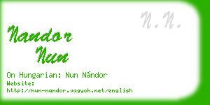nandor nun business card